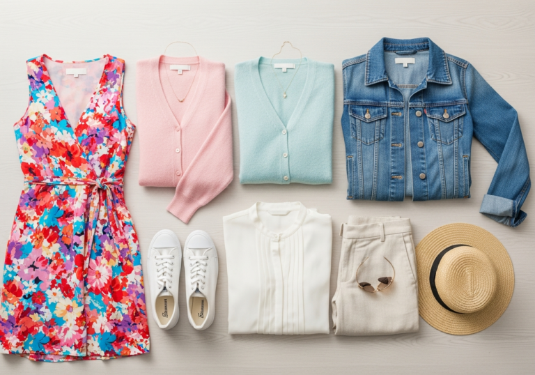 zestaw wiosennych ubrań dla kobiety